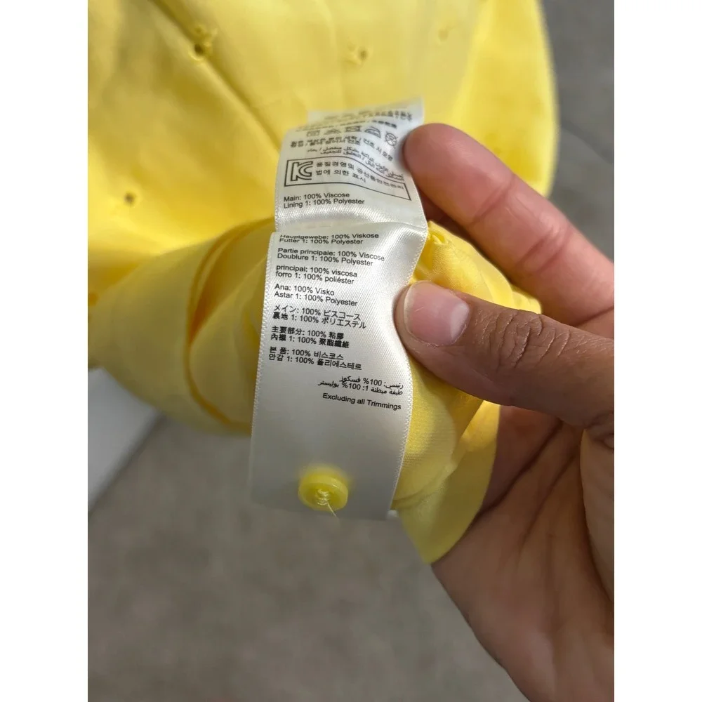 Joules‎ Yellow Eyelet Button Front Midi Dress Shirt Dress Elastic Waist Size 6 - Picture 10 of 10